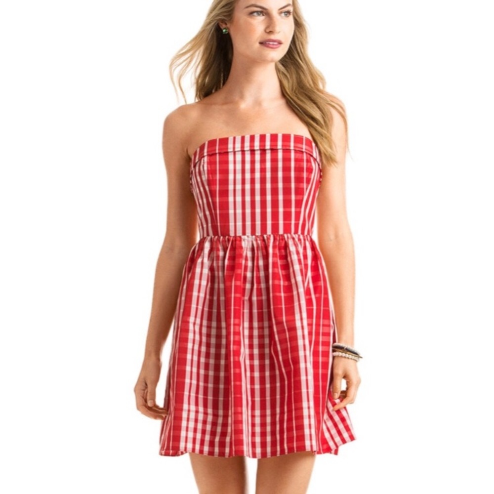 Vineyard Vines gingham red & white dress ❤️🤍
